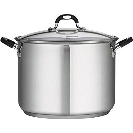 18/10, 16-Quart Dishwasher Safe Stainless Steel Covered Stockpot, Silver, Durable 18/10 stainless steel Tri-ply base construction Ergonomic and sturdy,.., By