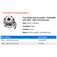 thumbnail image 2 of Front Wheel Hub Assembly - Compatible with 2000 - 2002 Ford Excursion 2001, 2 of 2