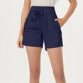 thumbnail image 2 of Delconic Women's Athletic Running Long Shorts Workout Hiking Shorts Quick Dry High Waisted Active Zipper Pocket Navy S, 2 of 4