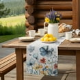 thumbnail image 6 of Table Runner Wildflower Table Decoration for Kitchen Dinning Blue Floral Plant Rustic Table Decoration for Indoor Outdoor Party Wedding Decor 13x72 Inch, 6 of 7