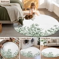 thumbnail image 5 of Wildflower Leaf Round Area Rug 3 FT,Small Kitchen Bathroom Mats,Green Floral Botanical White Watercolor Washable Indoor Outdoor Throw Runner Carpet Non-Shedding Doormat for Table Shower Sofa Entryway, 5 of 8
