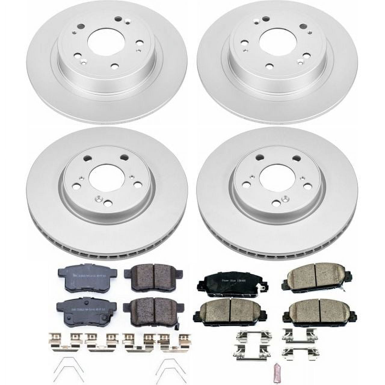 PowerStop Front and Rear Geomet Coated Brake Rotor and Pad Kit Fits: HONDA Select Models CRK6778