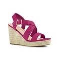 thumbnail image 1 of BLISSFUL STEP Women's Shoes Crisscross Ankle Strap Espadrille Wedge Sandals Hot Pink 9, 1 of 7