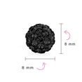 thumbnail image 5 of Bling Jewelry Womens Sparkling Black Onyx 8MM Pave Crystal Ball Stud Earrings Sterling Silver, 5 of 5