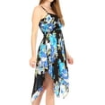 thumbnail image 4 of Sakkas Kiera Women's Tube Spaghetti Strap Floral Print Summer Casual Short Dress - B-Blue - One Size, 4 of 5