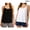 Black+White, variant on 2 Pack Plus Size Camisole for Women with Built-in Bras Adjustable Strap Tank Top Summer Loose Fit Cami Shirt, Seamless Padded Solid Cami Tank Top, Non-Removable Padding XL-5XL