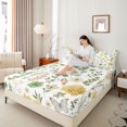 thumbnail image 3 of Manfei Watercolor Floral Leaves King Sheets 4pcs,Rustic Flying Butterfly Bedding,1 Flat Sheet,1 Fitted Sheet and 2 Pillowcases, 3 of 6