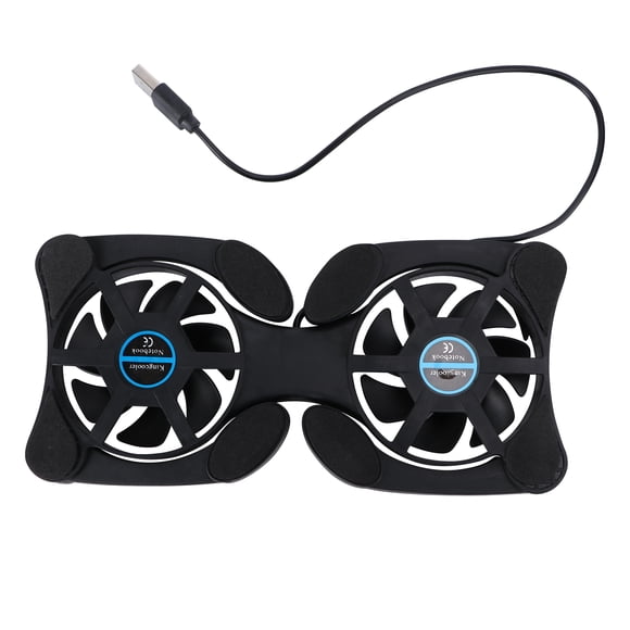 KAKOWELY Portable Foldable Laptop Cooler USB Cooler 2 Fans Computer Stand Chill Mat Notebook Cooling Mat (Black),7.09"X3.94"X0.79"