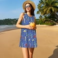 thumbnail image 3 of Defioc New-York City Pattern Women's Summer Dresses 2025 Beach Casual Sleeveless Tank Loose Sundress Beach Vacation Clothes with Pocket -X-Large, 3 of 7