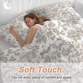 thumbnail image 5 of Khaki Flower Bedding 3 Piece Duvet Cover Set Full Size, Vintage Farmhouse Boho Leaf Spring Plant Soft Microfiber Comforter Cover with Zipper Closure & Pillowcases, Wrinkle & FadeResistant Quilt Cover, 5 of 9