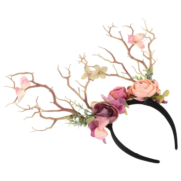 BESTYASH Artificial Leaves for Decoration Flower Branch Headband Multi Silk Cloth Headwear for Women 1Pack