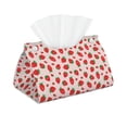 thumbnail image 2 of Lsque Strawberries Printed Long Tissue Box Cover Holder, Facial Paper Organizer Dispenser,Triangle with Bottom Belt, PVC Leather Decorative Organizer, 2 of 9