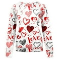 thumbnail image 3 of kytmyeq Women's Imitation Cotton Fashion Valentine's Day Print Pattern Long-sleeved T-shirt, 3 of 5