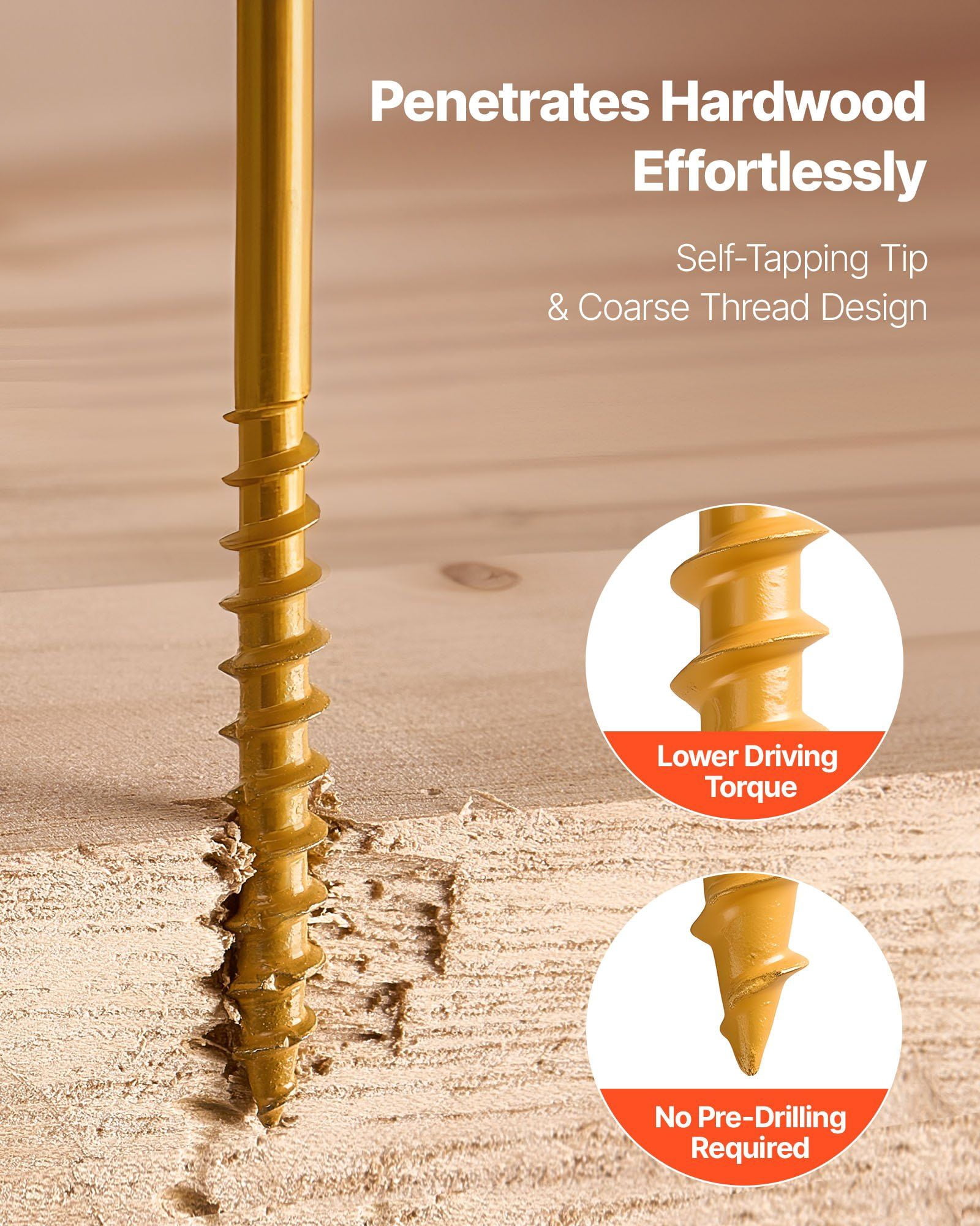 #10 Wood Screws Anti-Rust 3-Inch Outdoor Deck Screws 350PCS T25/Torx Star Drive
