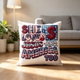 thumbnail image 1 of Linnome Polyester Printed Short Plush Pillowcase Double Sided Independence Day Pattern for Couch Bedroom Decoration 17.7x17.7in Multicolor#03, 1 of 6