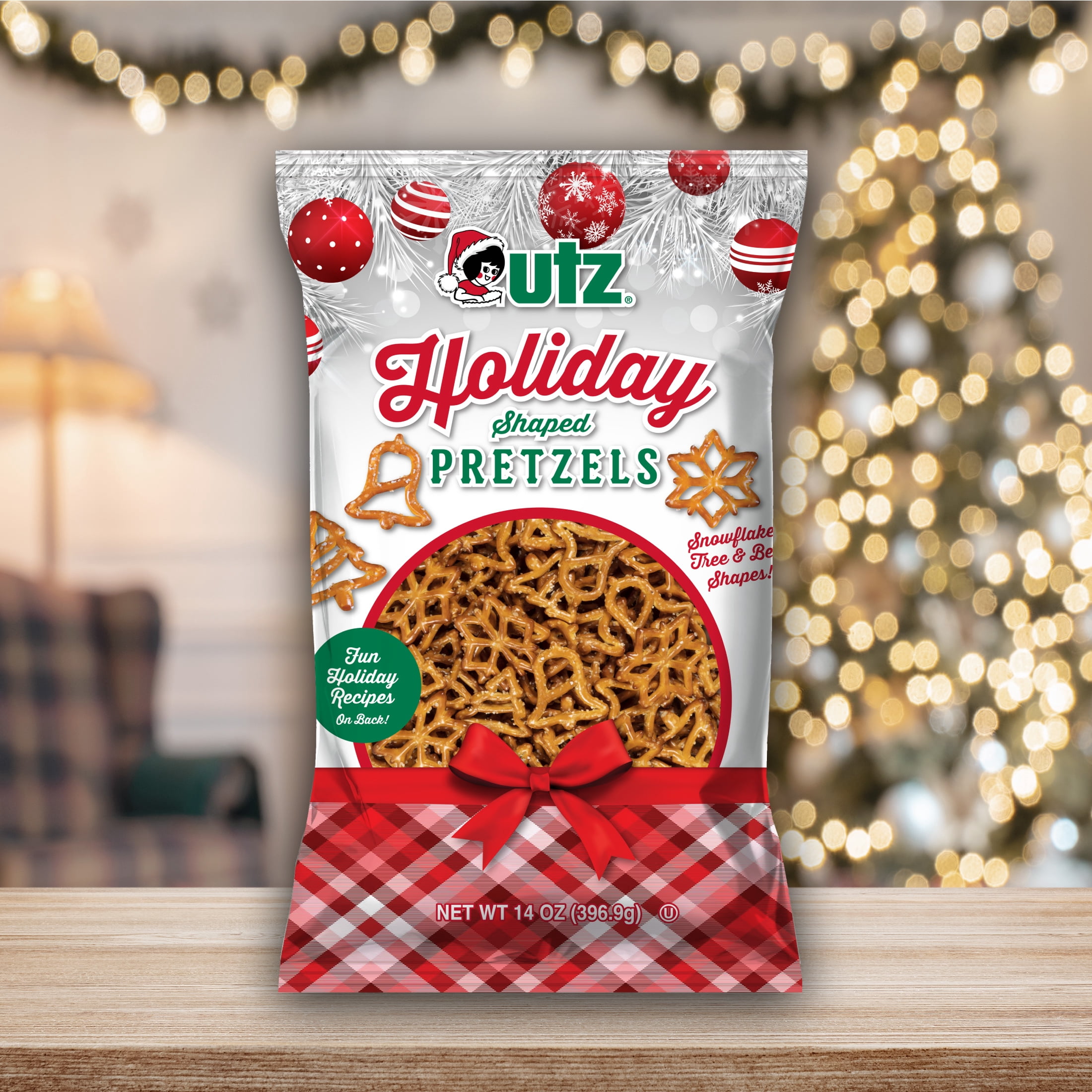 (2 pack) Utz Holiday Shaped Pretzels, 14 oz Bag