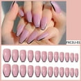 Black Trapezoidal Pressing Nail French Pink False Nail Patch Finished