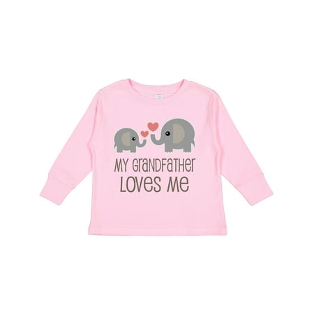 

Inktastic My Grandfather Loves Me Gift Toddler Boy or Toddler Girl Long Sleeve T-Shirt