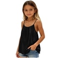 thumbnail image 5 of Danhjin Kids Girls Tank Tops Backless Casual Backless Summer Cottonn Spaghetti Straps Sleeveless Top with Back Adjustable Ties Beach Sun Spring Cute Fashion Outfits, 5 of 9