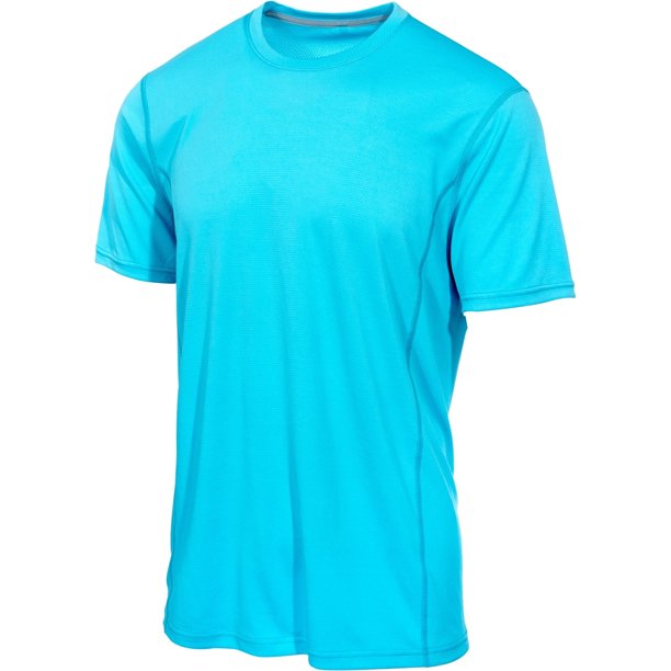 Camiseta básica de rendimiento de ideología para hombre, azul, grande