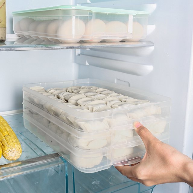 Kitchen Food Organizer Plastic Egg Storage Box Transparent container Plastic Refrigerator Food Container Holder