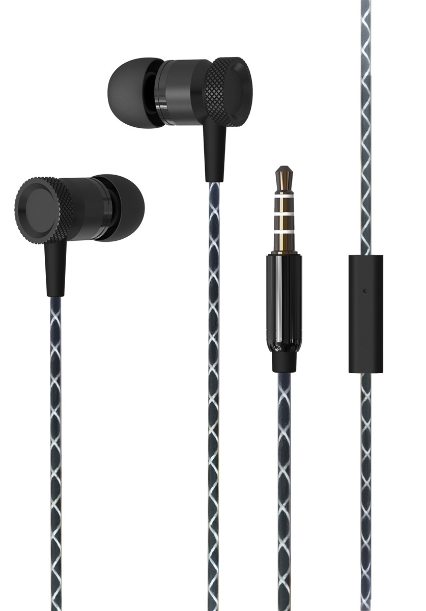 Super Sound Metal 3.5mm Stereo Earbuds/ Headset for Kyocera DuraForce Pro 2, HTC U12 life,  Xperia XA2 Plus (Black) - w/ Mic - image 1 of 2