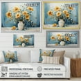thumbnail image 4 of Designart "Rustic Blue Sunflower Display" Sunflowers Floater Framed Canvas Art Print, 4 of 5