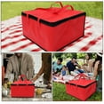 thumbnail image 2 of Insulated Food Delivery Bag - Foldable Heavy Duty Grocery Pizza Tote for Hot or Cold Food Carrier, Catering, Restaurants (Red), 2 of 6