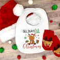 thumbnail image 1 of Baberos personalizados para la primera Navidad para bebés, niñas y niños, babero de algodón con nombre, toalla de saliva para recién nacidos, regalos de vacaciones de invierno para bebés, 1 of 5