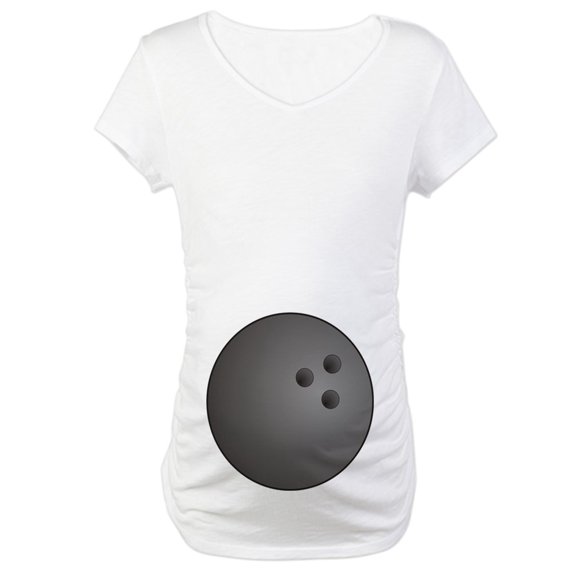 CafePress - Bowling Ball Maternity T Shirt - Cotton Maternity T-shirt, Cute & Funny Pregnancy Tee