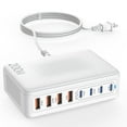 thumbnail image 1 of Estación de carga Fitquipment USB C con puerto GaN 8 de 200 W para iPhone, 1 of 7