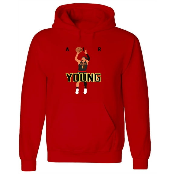 RED Trae Young Hawks AIR Hooded Sweatshirt ADULT
