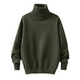 thumbnail image 4 of Toddler Sweater Kids Knit Turtleneck Soft Solid Warm Long Sleeve Pullover Shirts Girls' Sweaters Green 6 Years-7 Years, 4 of 4