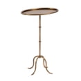 thumbnail image 4 of Kate and Laurel Bajoria Vintage Metal Oval Drink Table, 16 x 11 x 24, Antique Brass, Traditional Oval Side Table with Decorative Base for Indoor Plant Stand or Antique Bedroom Nightstand, 4 of 9