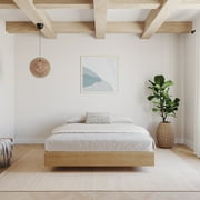 Nexera Queen Size Platform Wood Bed Frame, Natural Maple