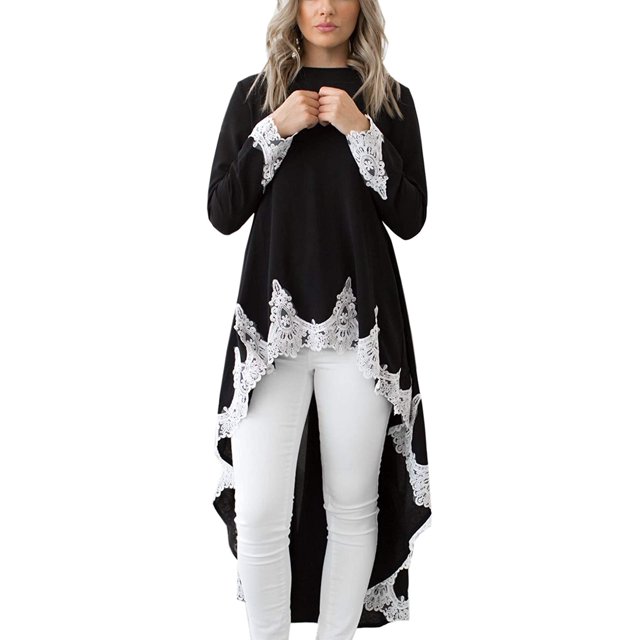 Women's Loose Lotus Leaf Cocktail Round Neck Flounce Ruffle Sleeve Irregular High Low Maxi Dress