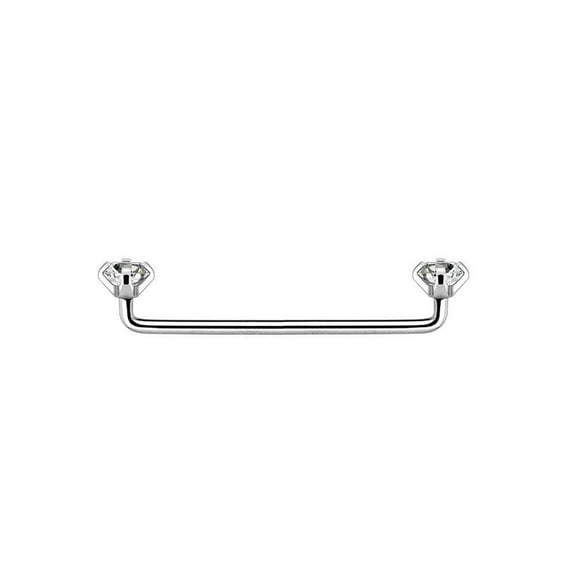 BodyJewelryOnline Surgical Steel 14g Staple Surface Barbell Clear CZ Body Piercing Jewelry for Women
