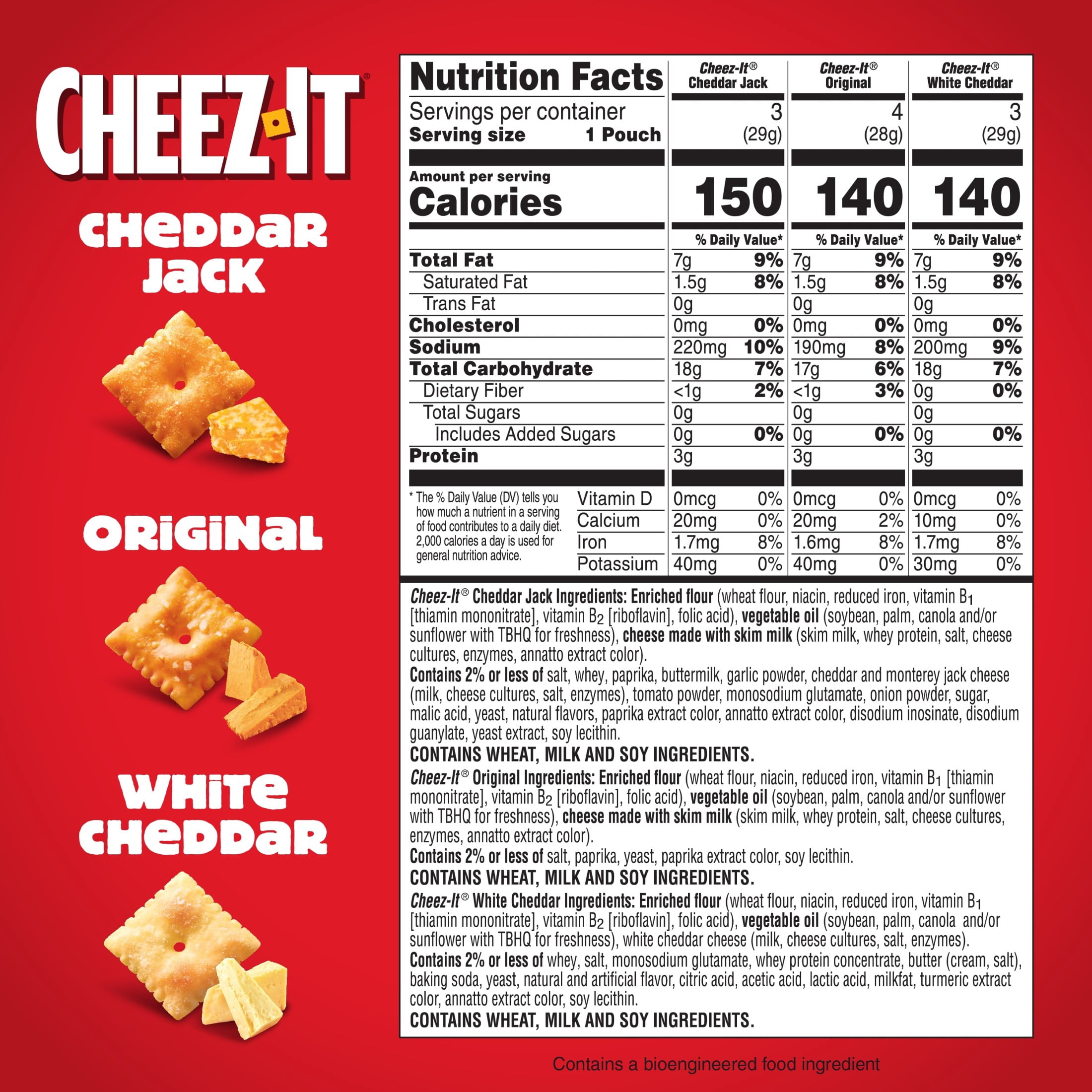 (4 pack) Cheez-It Variety Pack Baked Snack Crackers, Lunch Snacks, 10 Count