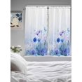 thumbnail image 3 of Bedroom Curtains 63 Inches length, Blue Flower Window Treatment Curtain Drapes, Modern Pastoral Watercolor Oil Painting Rod Pocket Curtain Panels for Living Room Kitchen, 42"x63", 2 Panels, 3 of 7