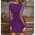 thumbnail image 3 of Galener mesh V-neck sequined evening dress, slimming and sexy dress, 3 of 4