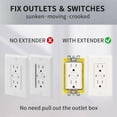 thumbnail image 6 of Single Gang Receptacle Outlet Box Extenders 1/4",Include 2Screws (6-32 x 1.25),Box Extenders Electrical for Electrical Outlet Box & Electrical Outlet Switches, Yellow (Pack of 1), 6 of 6