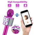thumbnail image 2 of BONAOK Kids Karaoke Microphone 2 Pack, Wireless Bluetooth Karaoke Player,Portable Handheld Mic Speaker Machine,Birthday Gifts Toys for Girls Boys(Rose Gold & Purple), 2 of 7