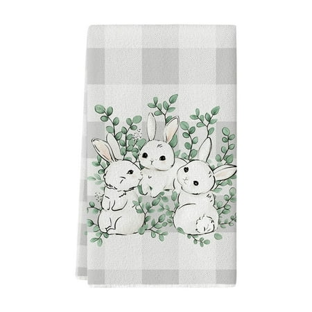 Tiitstoy Easter Kitchen Towel 15.75x23.62 in Easter Themed Polyester Towel & Kitchen Rag Soft Absorbent Easter Dish Towel for Home Kitchen Decor