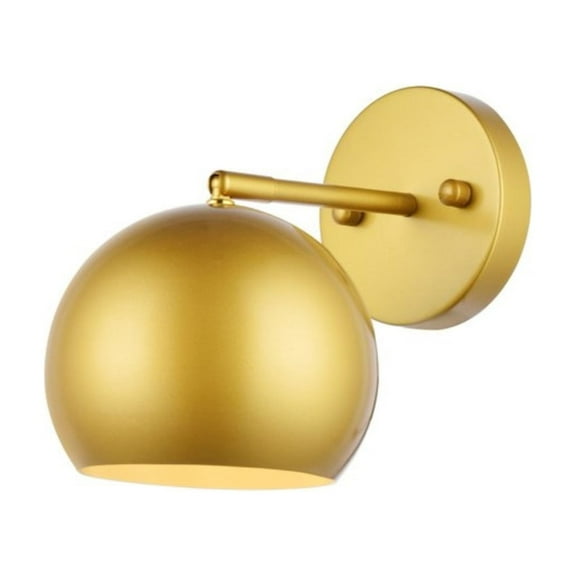 Othello Midcentury Modern Globe Design 1 Light Brass Bathroom Wall Sconce With Round Metal Shade