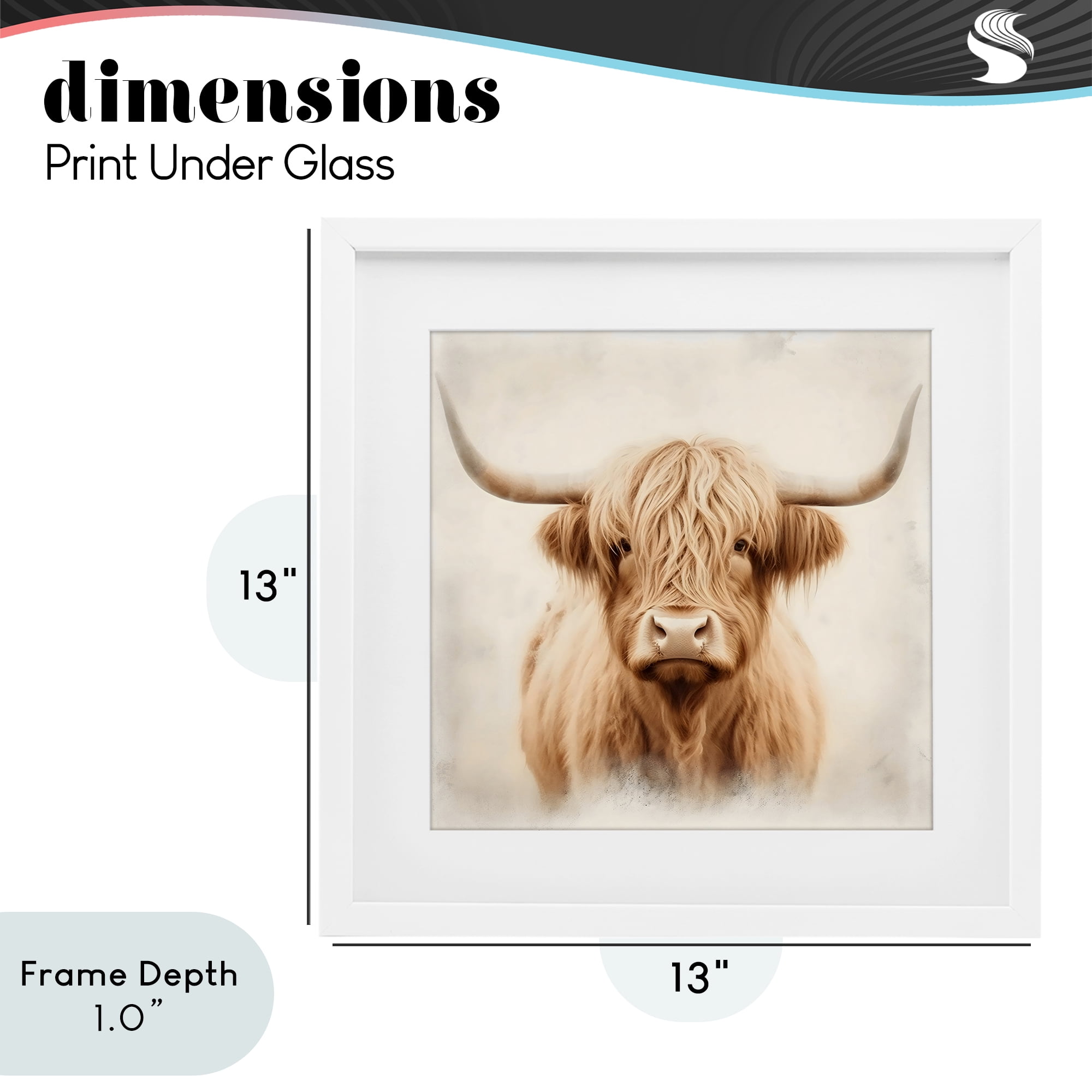 Stupell Industries Dreamy Fluffy Highland Portrait White Framed Print Under Glass, design by Creative Studio