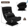 thumbnail image 4 of Costway 360° Swivel Floor Chair 5-Level Adjustable Lazy Chair w/ Massage Pillow Black, 4 of 10