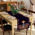 thumbnail image 3 of Linen Purple Day of The Dead Table Runner Dia De Los Muertos Tablecloth Mexican Halloween Sugar Skull Home Kitchen Dining Table Decorations 13.8x71 Inch, 3 of 6