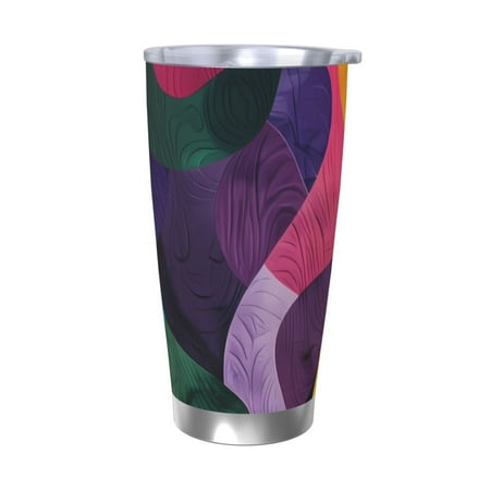 

Gaeub Vibrant Abstract Flow Print 20-Ounce Stainless Steel Car Cup Tumblers Cups with Lids and Straw Coffee Cups for Adults Kids Home Car Office School Travel Party-Without Straw