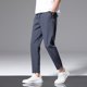 thumbnail image 3 of Pantalones casuales para hombre, de color sólido, sueltos, transpirables, de pierna recta, con cintura elástica, pantalones deportivos finos de verano para hombre, 3 of 5