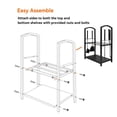 thumbnail image 3 of Grandhom Firewood Rack Indoor with 4pcs Fireplace Tools Set,Iron Wood Rack for Firewood Storage,Log Holder for Outdoor Fire Pit a, 3 of 9